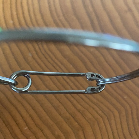 Sydney Evan safety pin bangle 14k diamonds - Picture 2 of 3